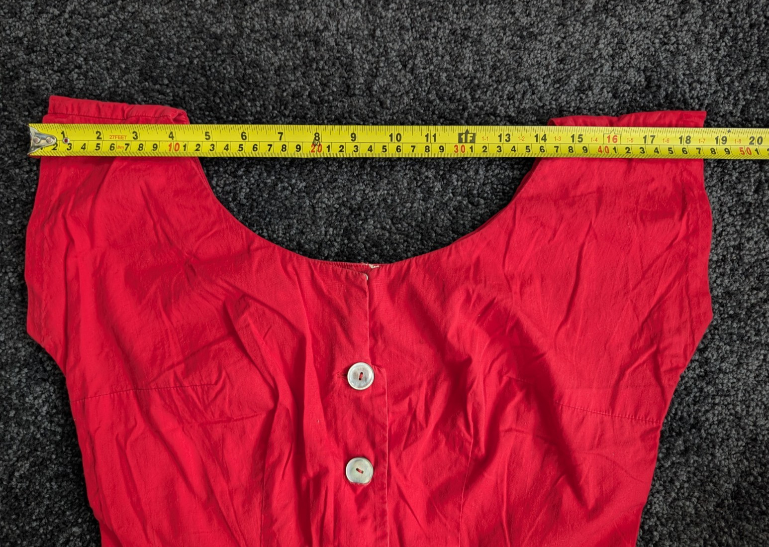 Vtg Best & Company 5th Ave Red Cotton 1930s/40s Top Blouse Pin-up Sz XS/S LOOK