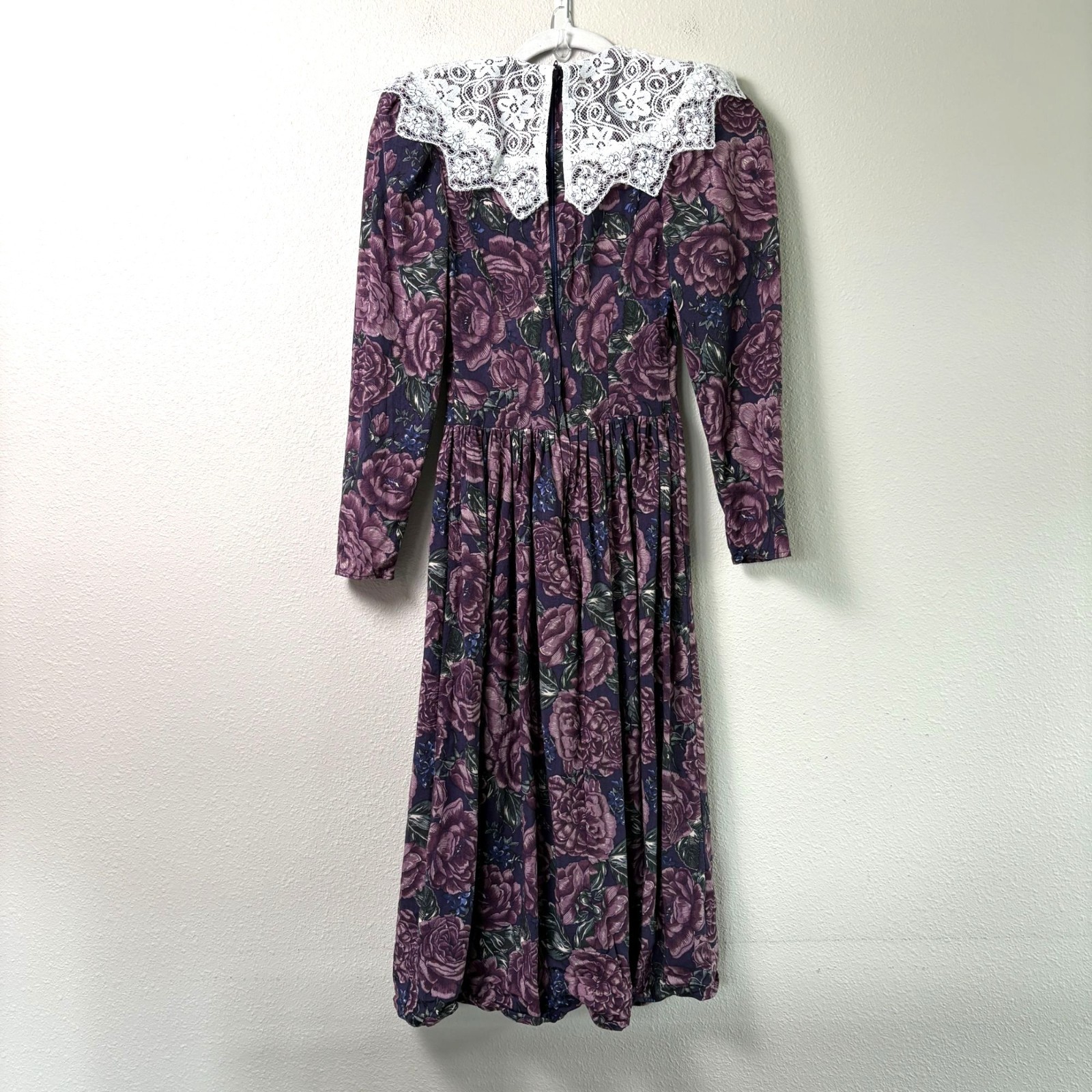 Vintage Jessica McClintock Gunne Sax Dress Size 3 4 Floral Lace Trim Cottage