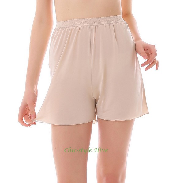 Women’s 100% Pure Silk Half Slip Shorts Pettipants Under Skirt Undershorts