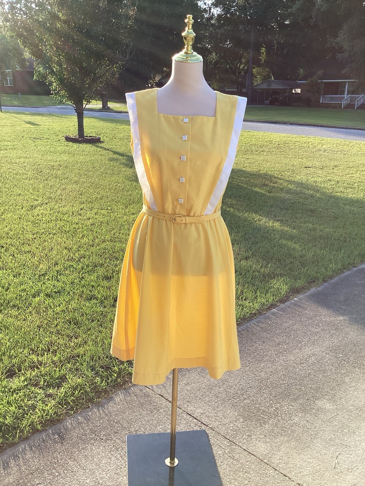 Vintage Melissa Lane 60s70s Garden Party Sleeveless Dress Size 6-7