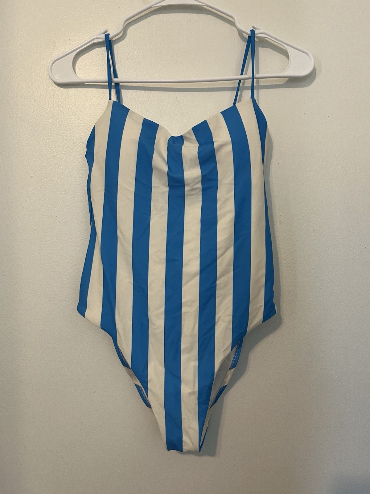 SHADE & SHORE Blue & White Striped Women’s Swimsuit Size S (4-6)