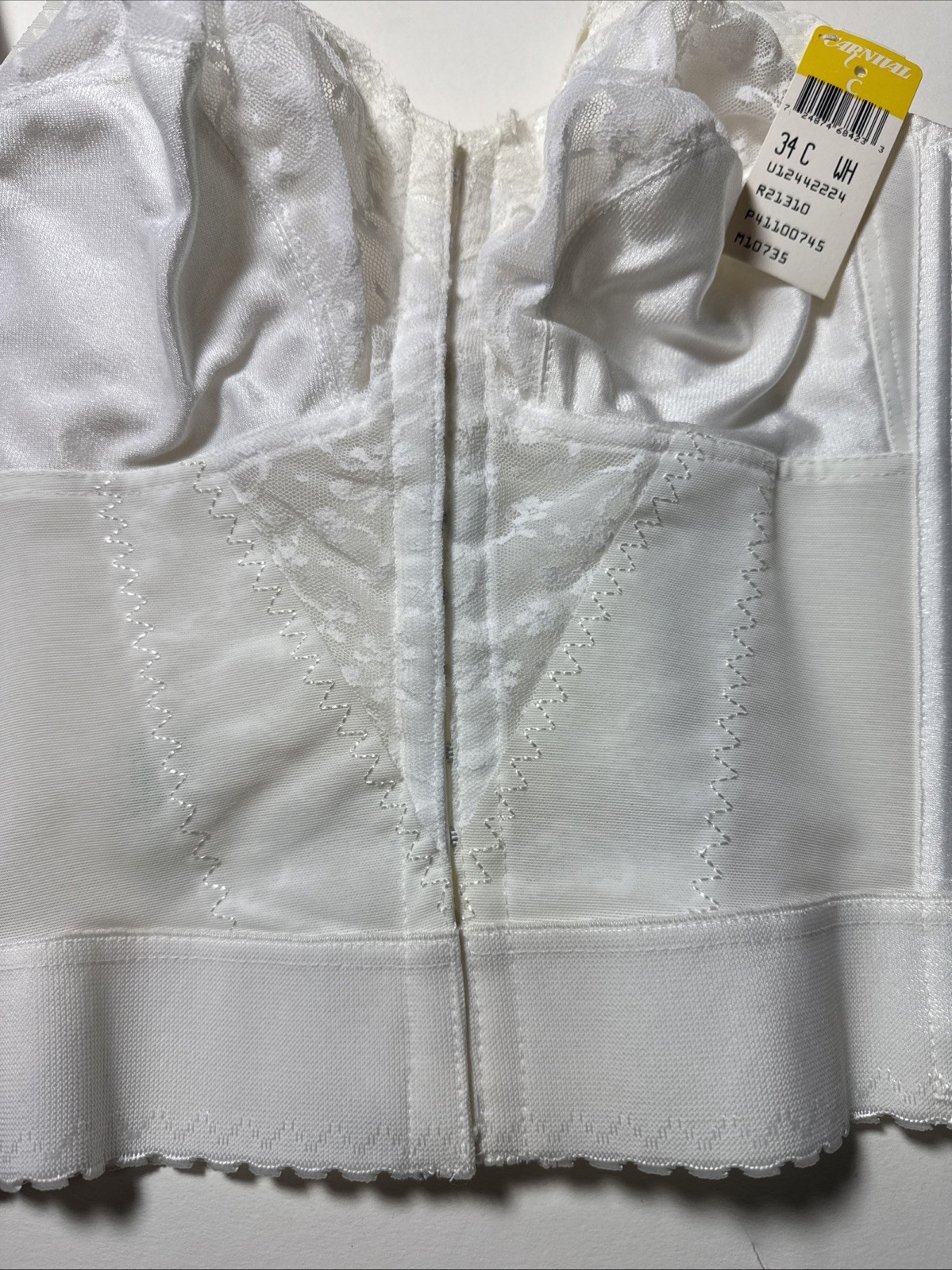Vtg New NWT Carnival Style 745 Front Closure Longline Bra Color White B C D