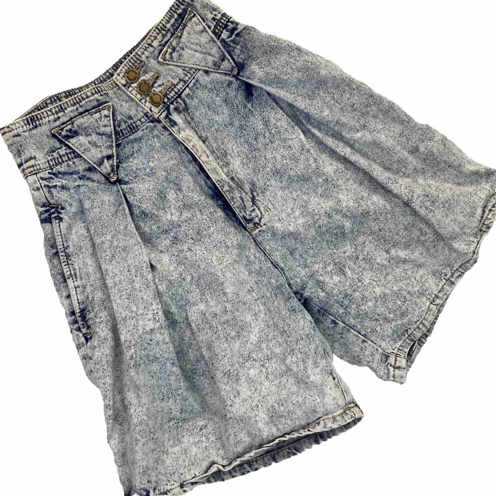 Vtg Y2K Acid Wash Denim Women’s Shorts High Waist Mom 90s Sz 7 /8 Small Juniors