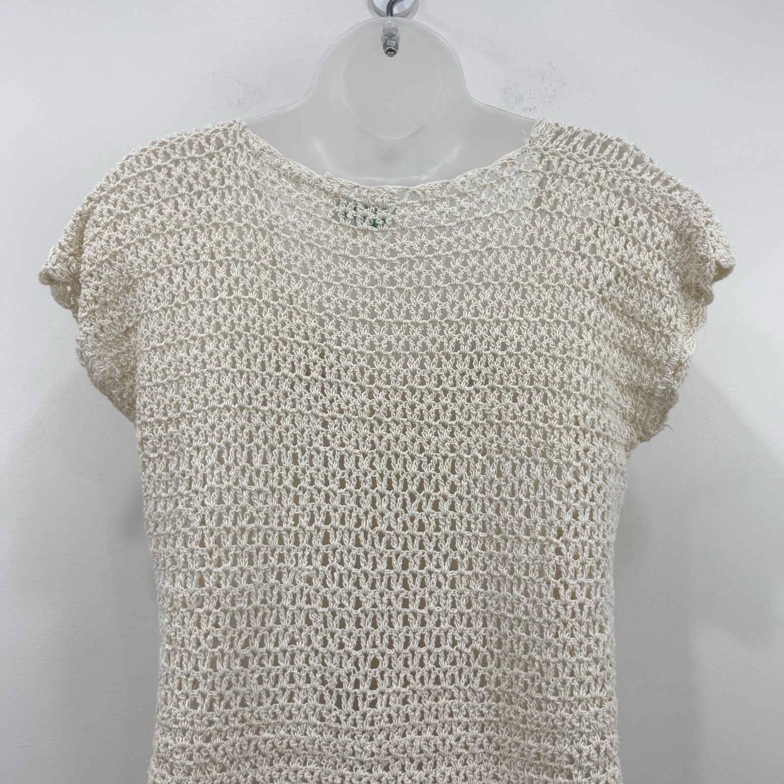VTG 70s South Pacific Apparel Crochet Top M Boho Cottagecore Renaissance