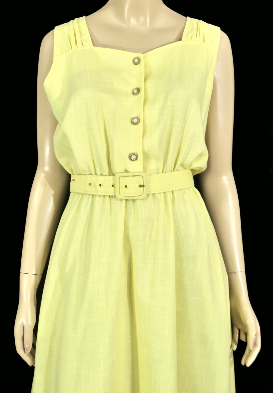 Vintage 70s California Looks Yellow A Line Sun Dress W Jacket M