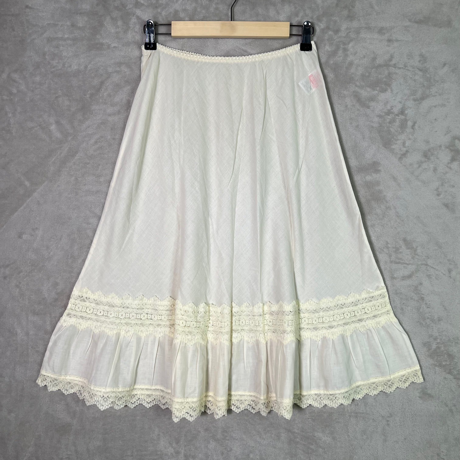 Vintage St Michael Ivory Cotton Blend Petticoat Underskirt Lace Prairie Cottage