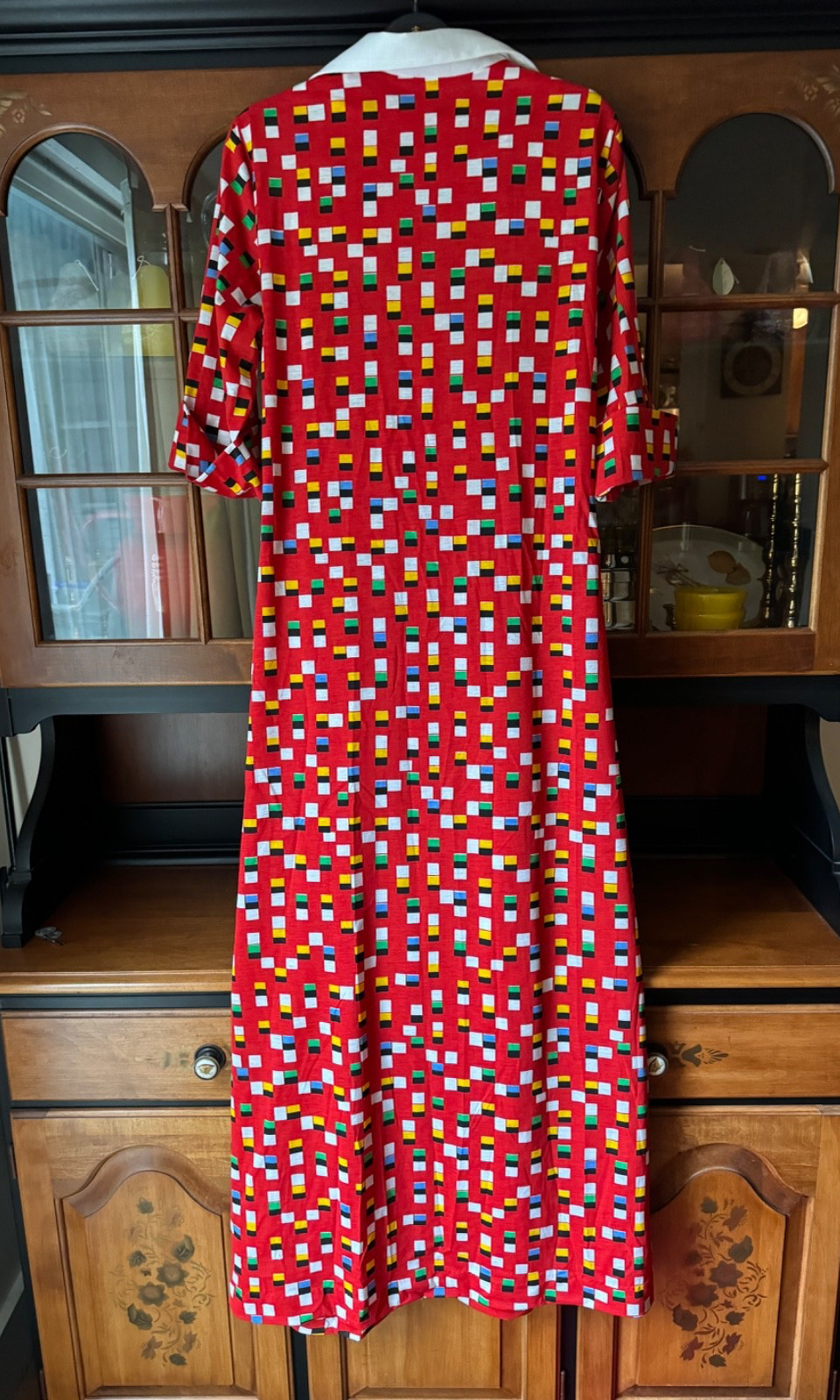 NEW Deadstock Vintage At Home Wear Van Raalte Sash Belt Mod Maxi Day Dress 16