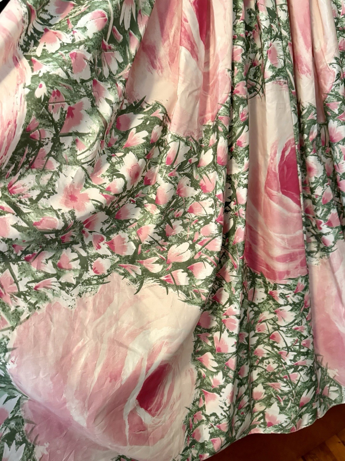 Vintage Victor Costa Floral Strapless Dress Prom Formal Wedding Party