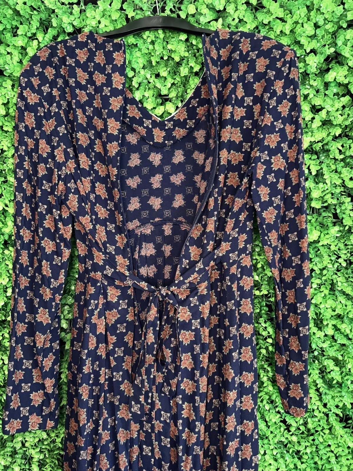Vintage 90’s Expo Floral Long Dress size 12 peter pan collar 1930s inspired