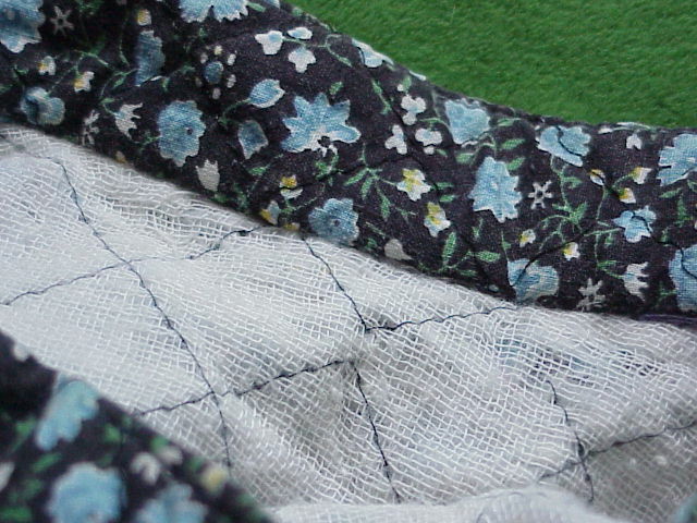 Vtg 50s Novelty Quilted Prairie Flower Full Circle Skirt sz S/24.5″ W Rockabilly