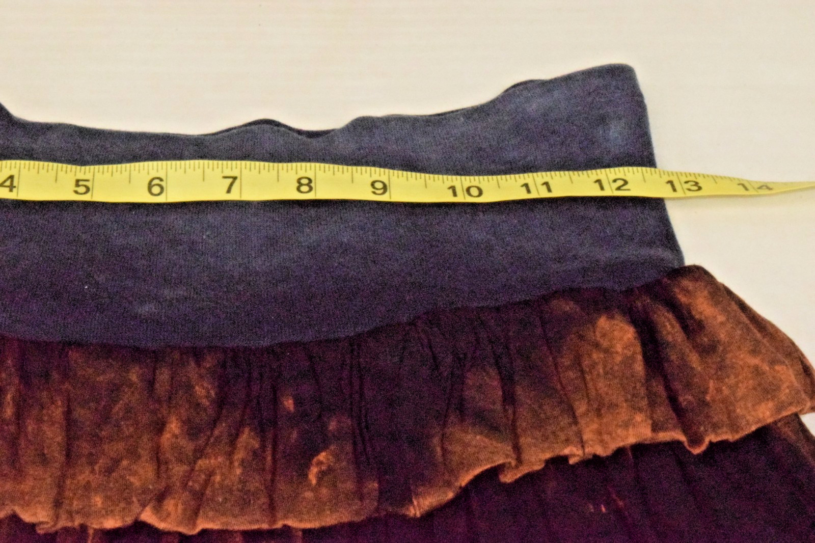 Vintage Skirt Rising International Size S 90s Tiered Fire Dye Charcoal Nepal