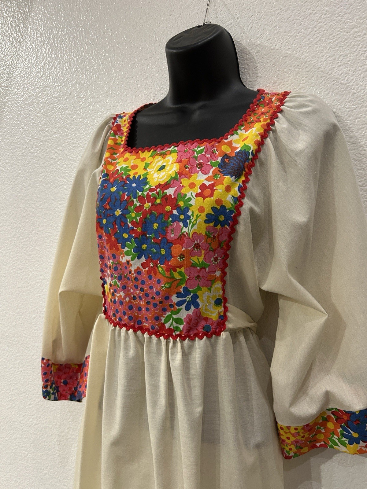 Deadstock Vintage 60s Great Entertainers Sears Floral Boho Hippie Tunic Dress S