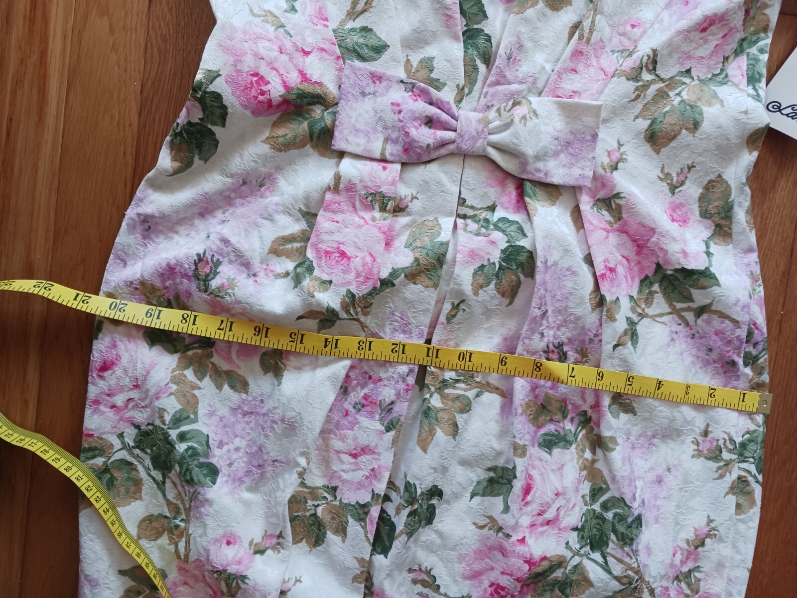 VTG Lanz Floral Dress Rose Print Bow Easter Tea Party USA Romantic 90s 12 NWT