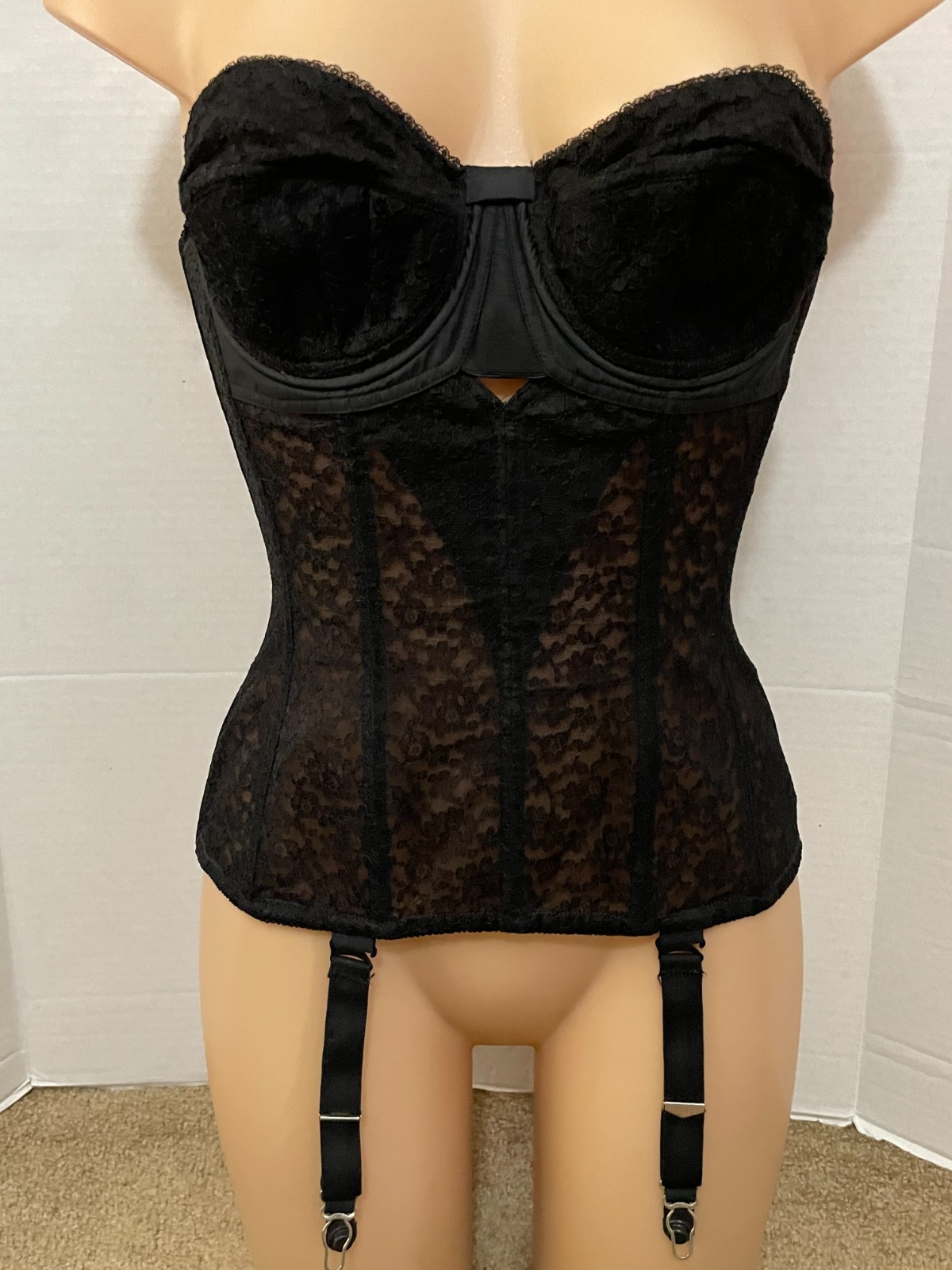 Vtg 50s Maidenform Pre-Lude Corset Bra Merry Widow Garters Whimsigoth 32C