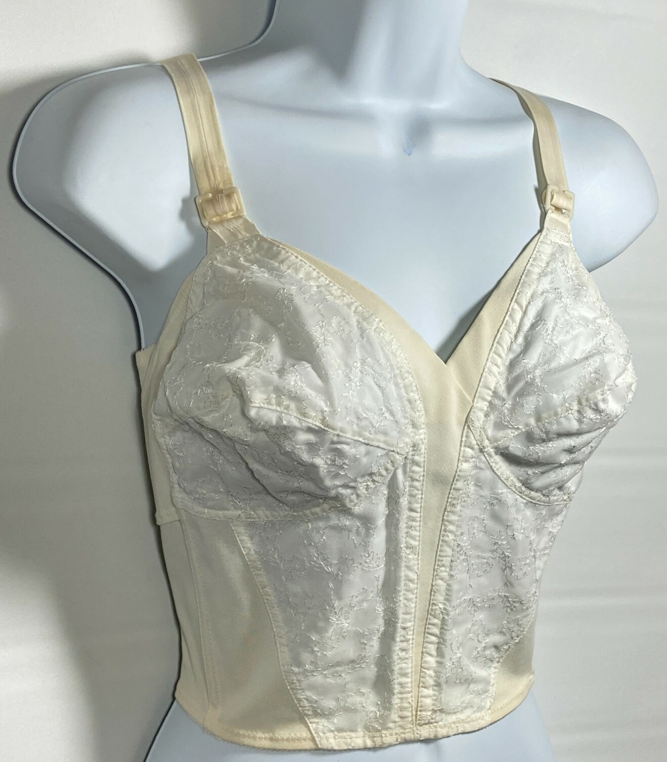 Playtex Vintage White Longline Bullet Bra #261 Size 38B NOS Original Box