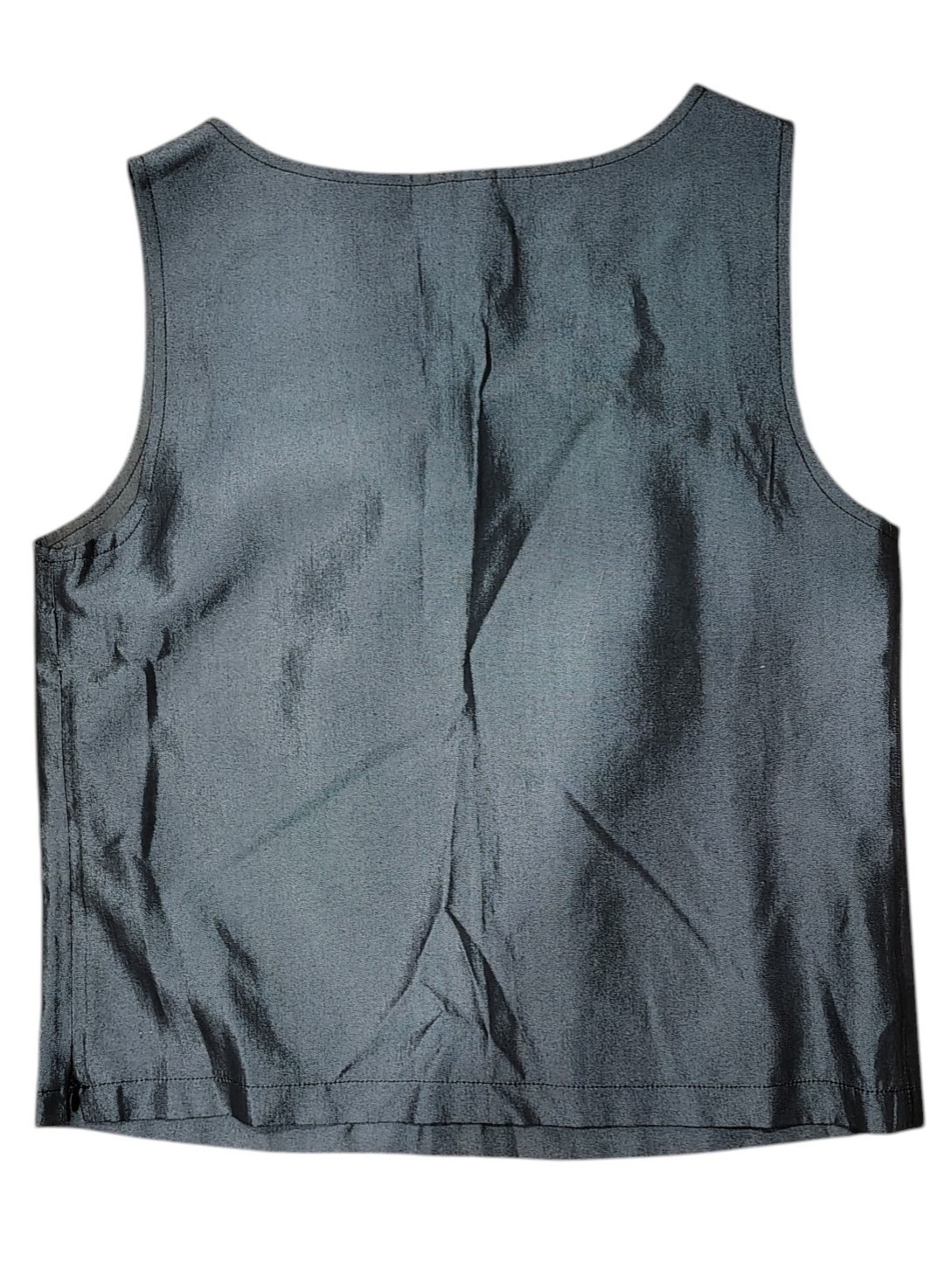 RARE Archival FENDI Geometric Logo Print Sleeveless Silk Top Italy Vintage Y2K