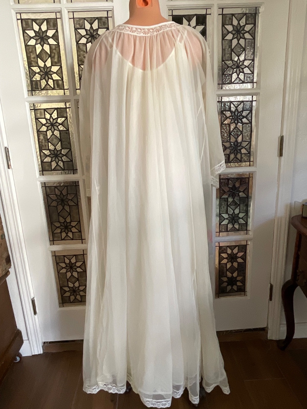 Vtg. Intime Peignoir Nightgown & Robe Set 4 layers Chiffon Fairycore Romantic M