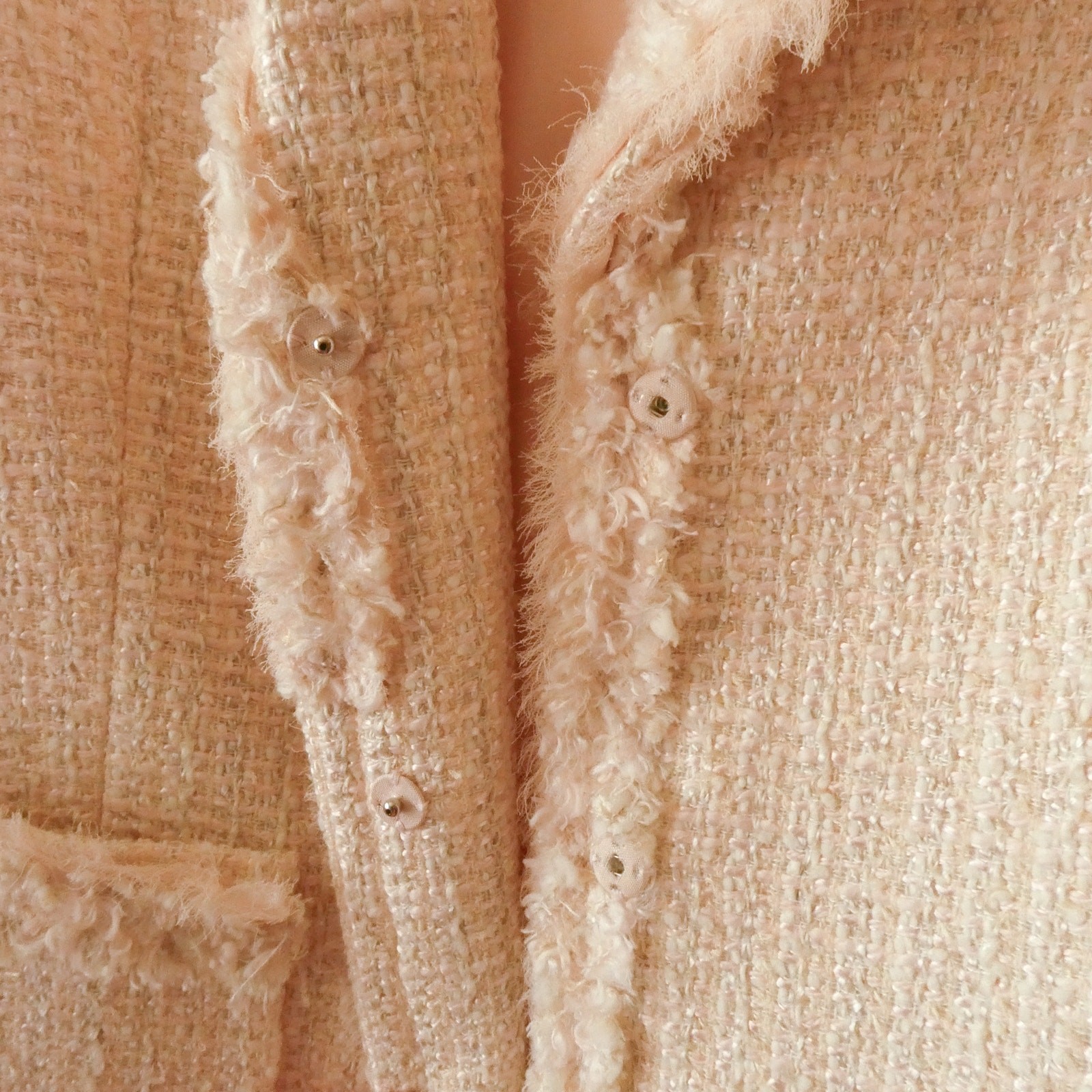 Vintage 80s Tahari Baby Pink Tweed Jacket Size 14 XL Preppy Old Money Silk Wool
