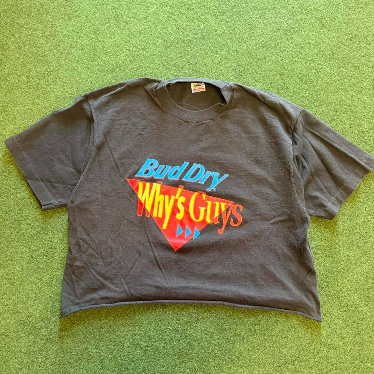 Vintage 90s Bud Dry Why’s Guys cropped tee single stitch budweiser vtg Crop top