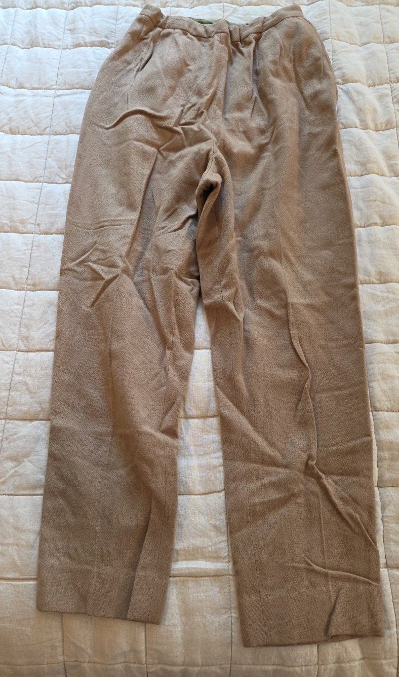 60s Carol Brent Womens Trousers Capris Pants vintage 60’s high waist Tan 24”