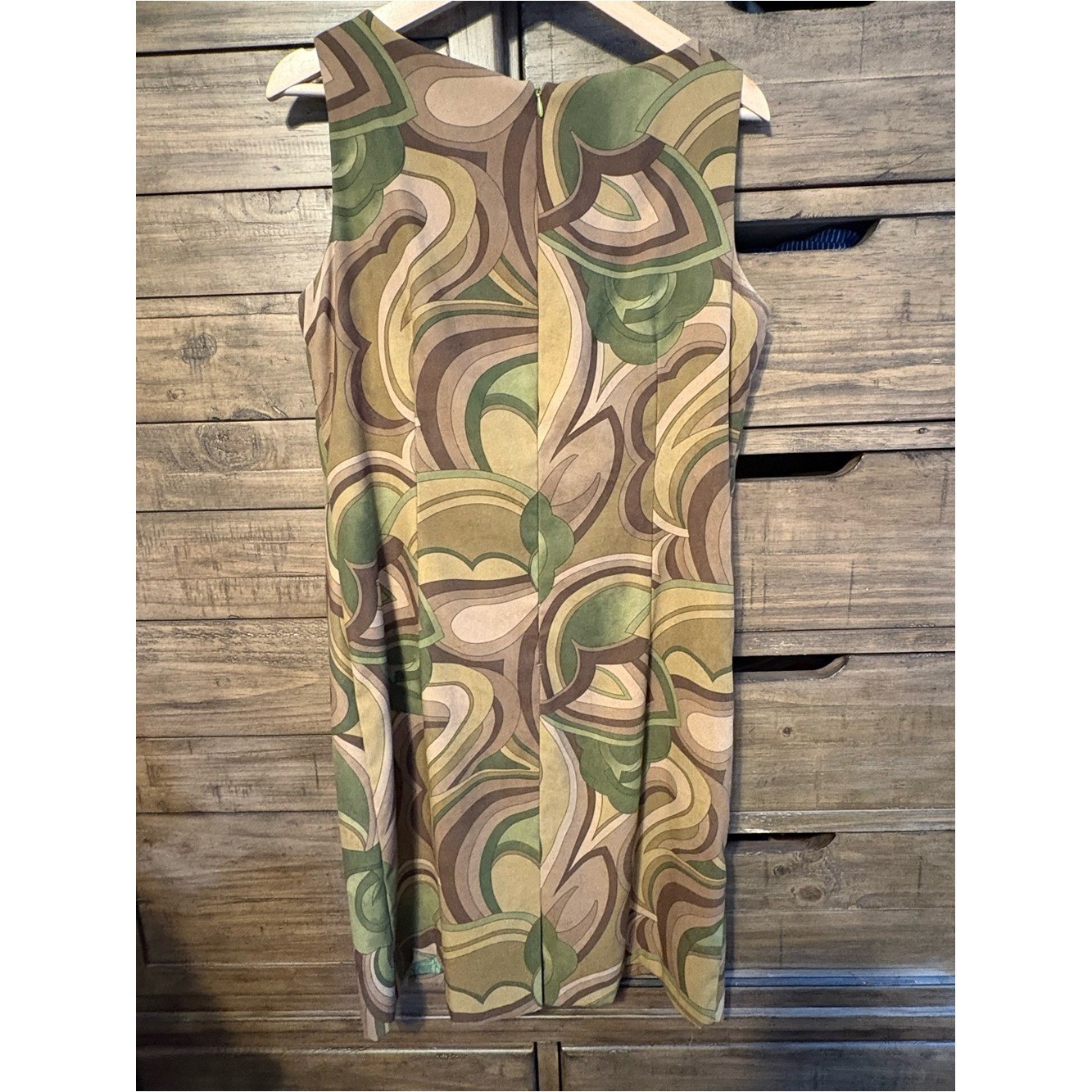 Vintage Jessica Howard Faux Suede Mod Shift Dress Petite 12 Groovy 70s Abstract