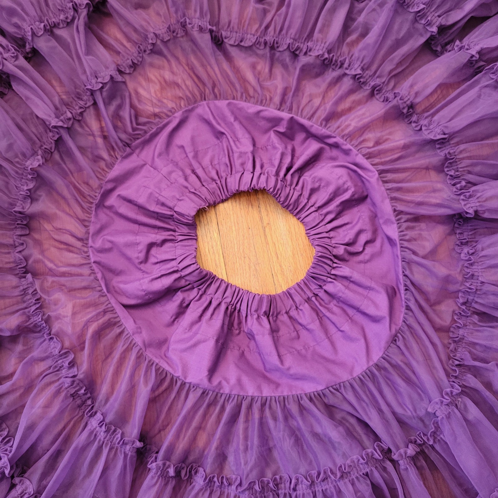 Malco Modes Vintage Crinoline Petticoat Purple Tiers Prairie Skirt Western Swing