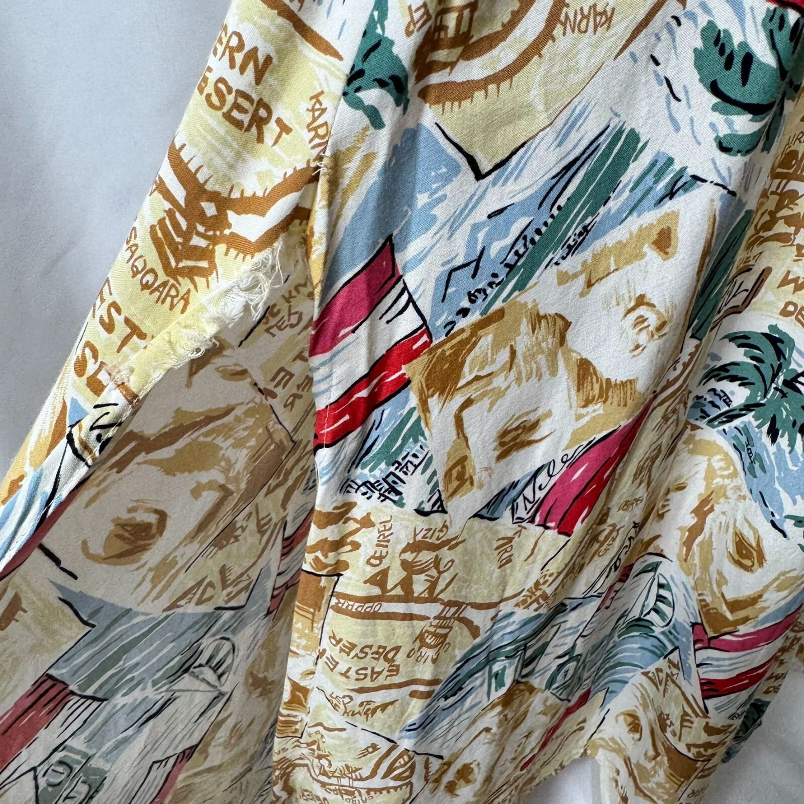 Vtg 80s Carol Anderson Postcard Travel Destination Midi Dress Beach Desert 12