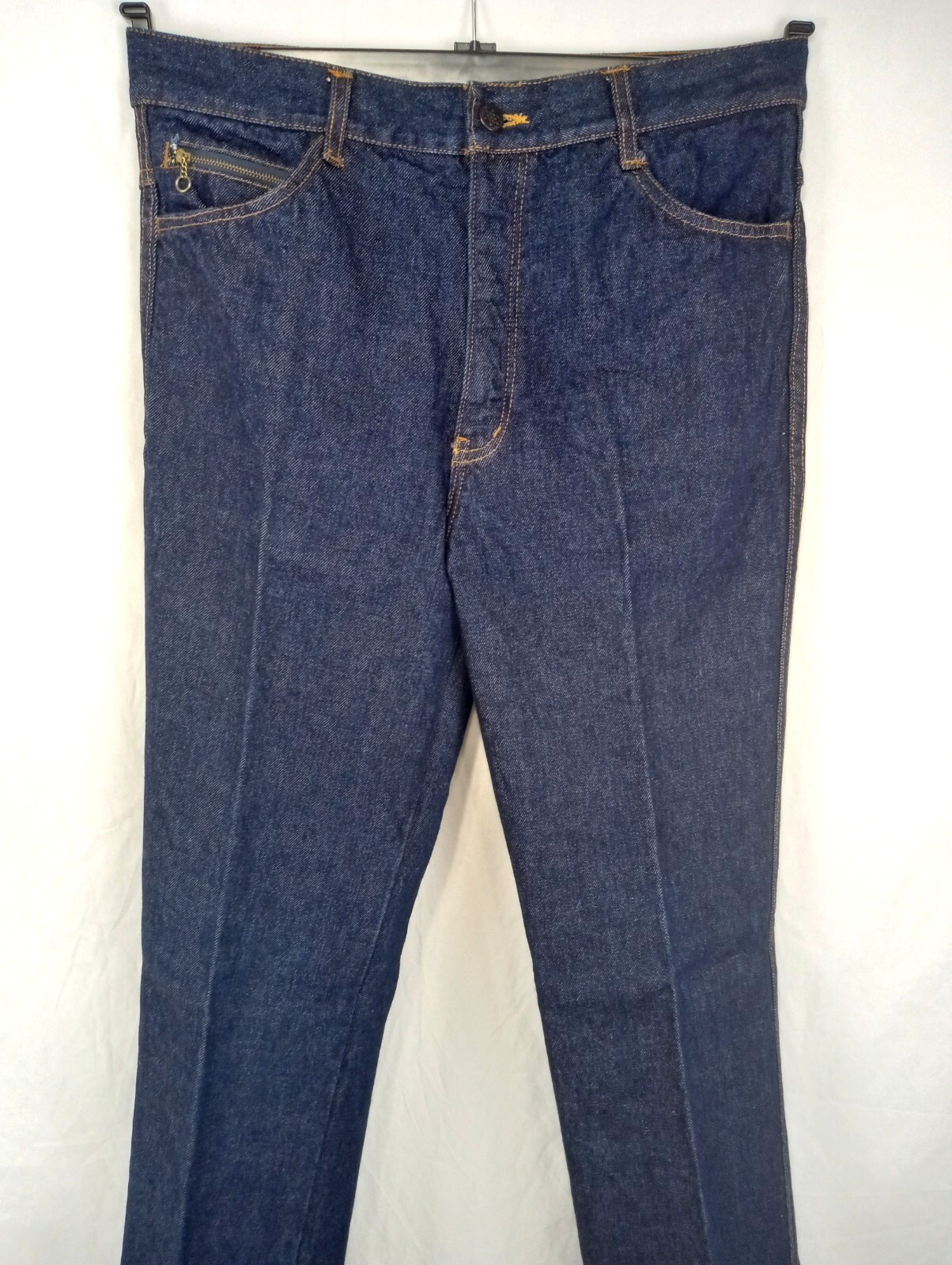 VTG FADE_OUT Country preppy navy blue Women’s jeans pants ZIPPER POCKETS 32 x 35