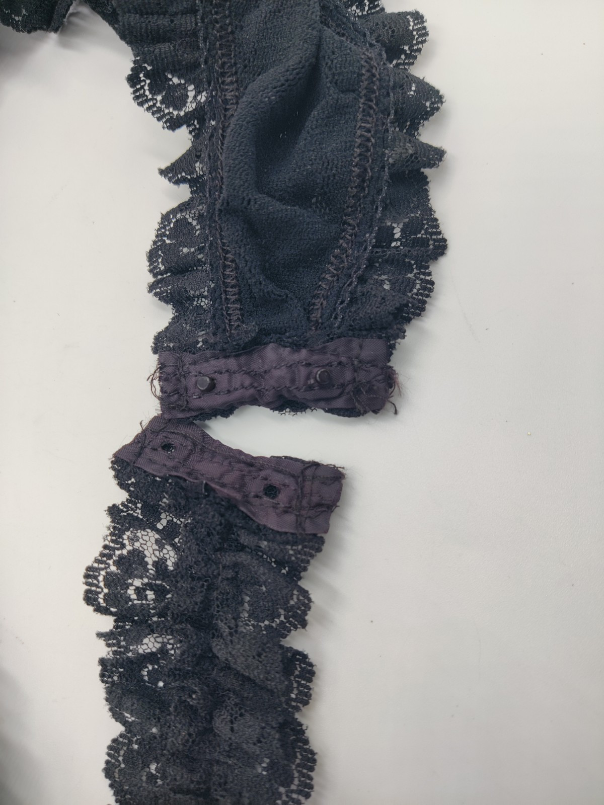 Vintage Lady Cameo Dallas Black Stretch Lace Teddy Thong Pink Bow Med USA