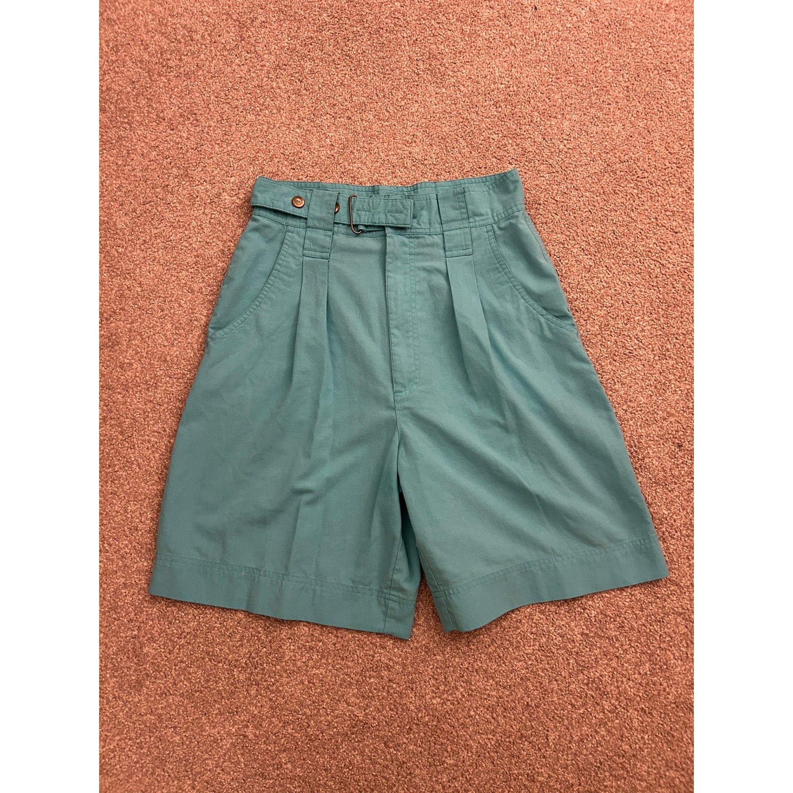 Outback Red Pleated Shorts Womens 10 Teal Excellent Vintage High Waist Cotton