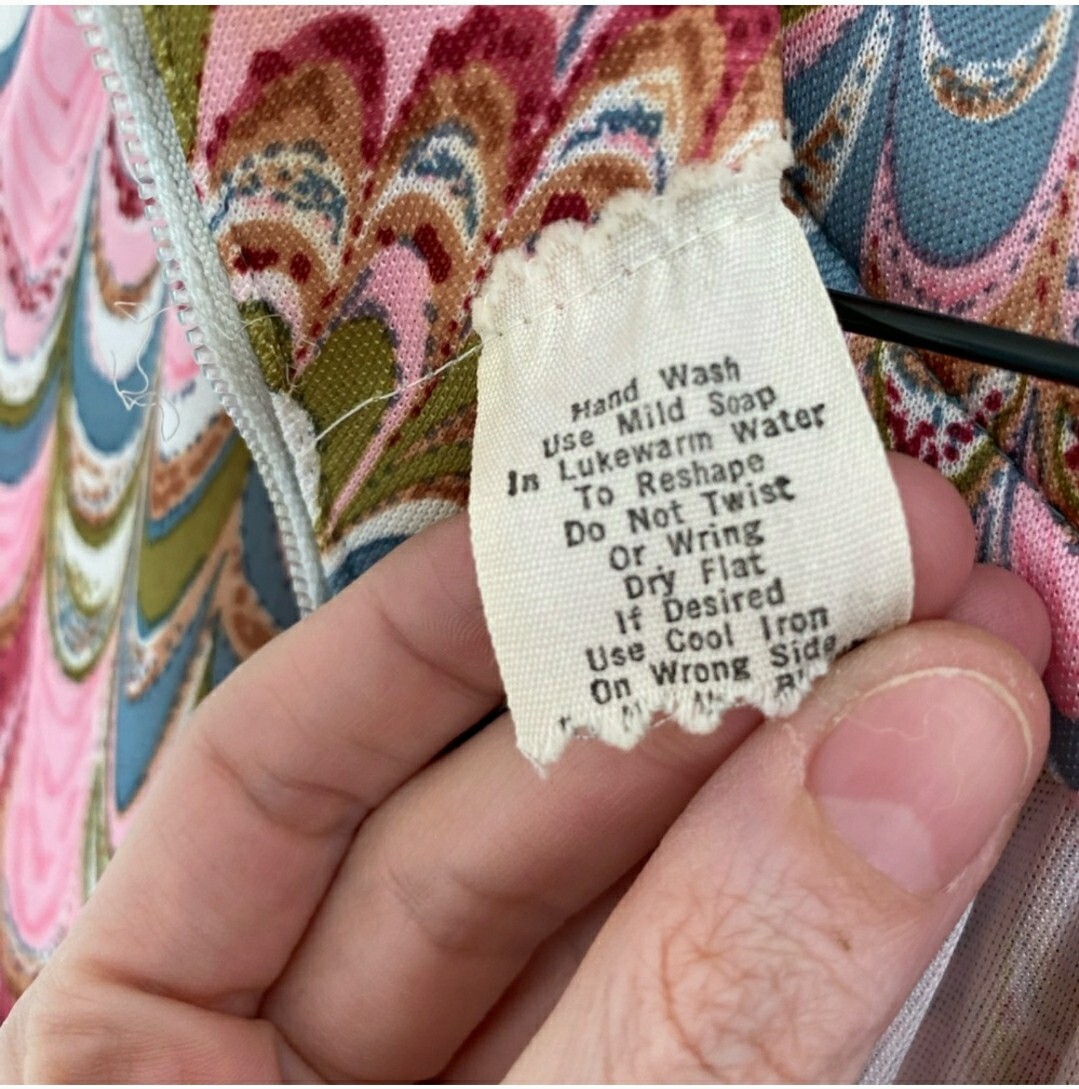60s/70s Vintage Leslie Fay Original Psychadelic Maxi Dress