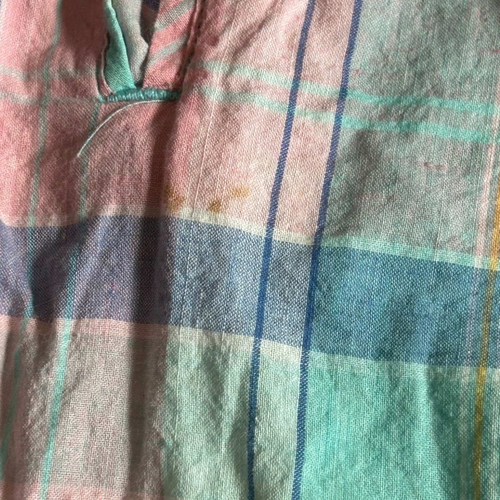 Woolrich Vintage 90s Pastel Plaid Cotton Pleated High Waisted Shorts Pink Teal