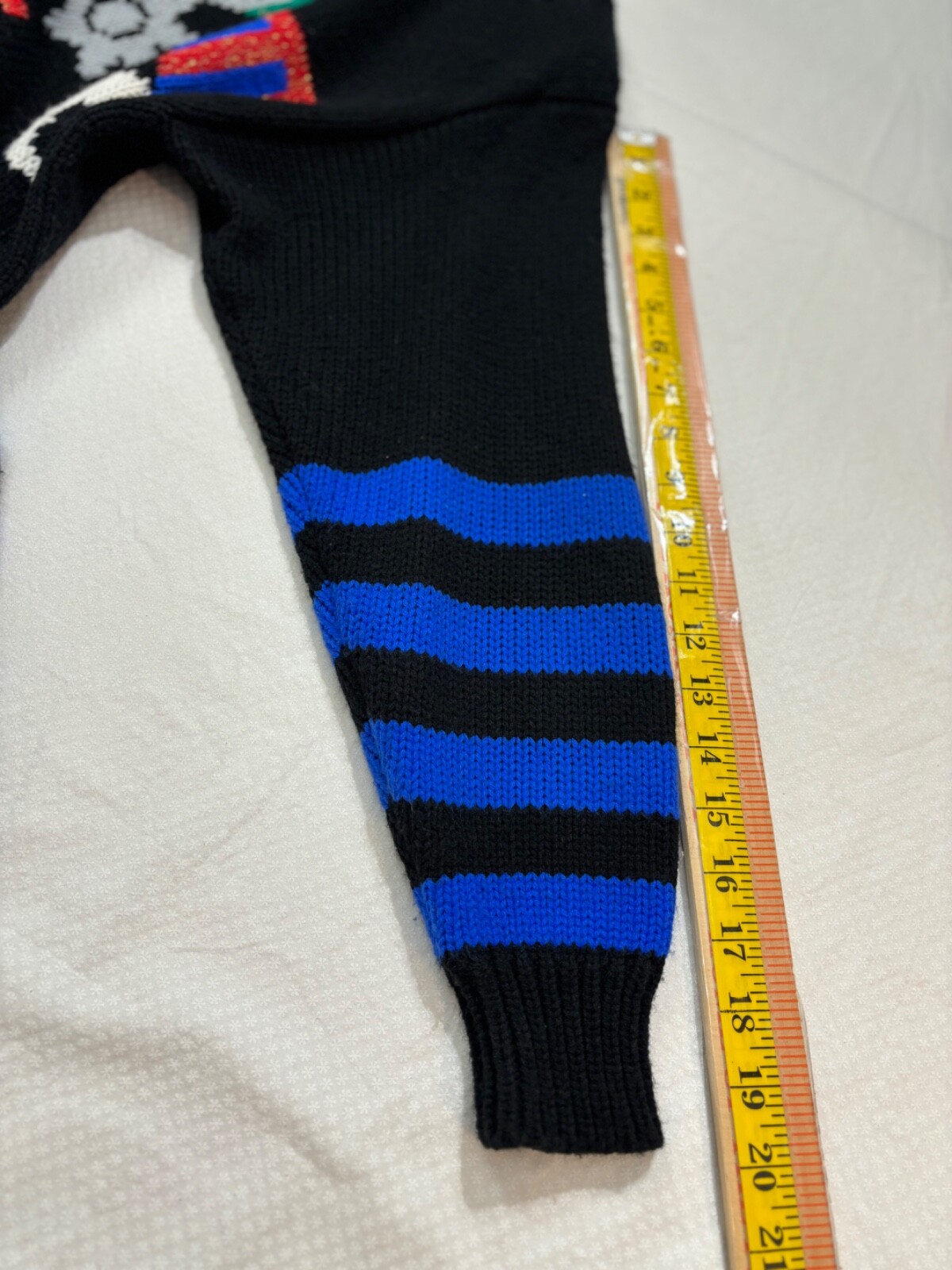 Ariana Knit Dress Vintage Black/Blue Stripe Decorated Size Small Maxi Sheath