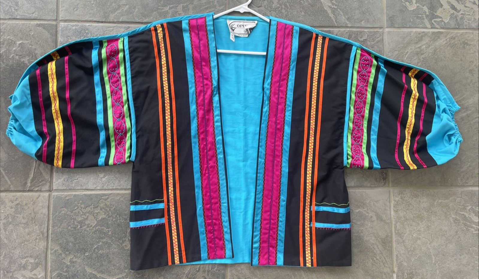 Vintage OPUS 1 by Diana Martin Open Jacket Blazer Artsy Bohemian Artisan Mexico