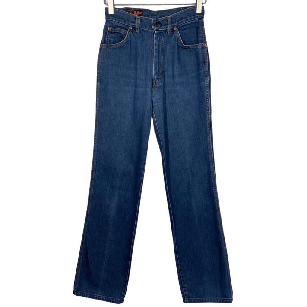 Landlubber Size 24 in Vintage 1970’s Blue Straight Leg Custom Hem Denim Jeans
