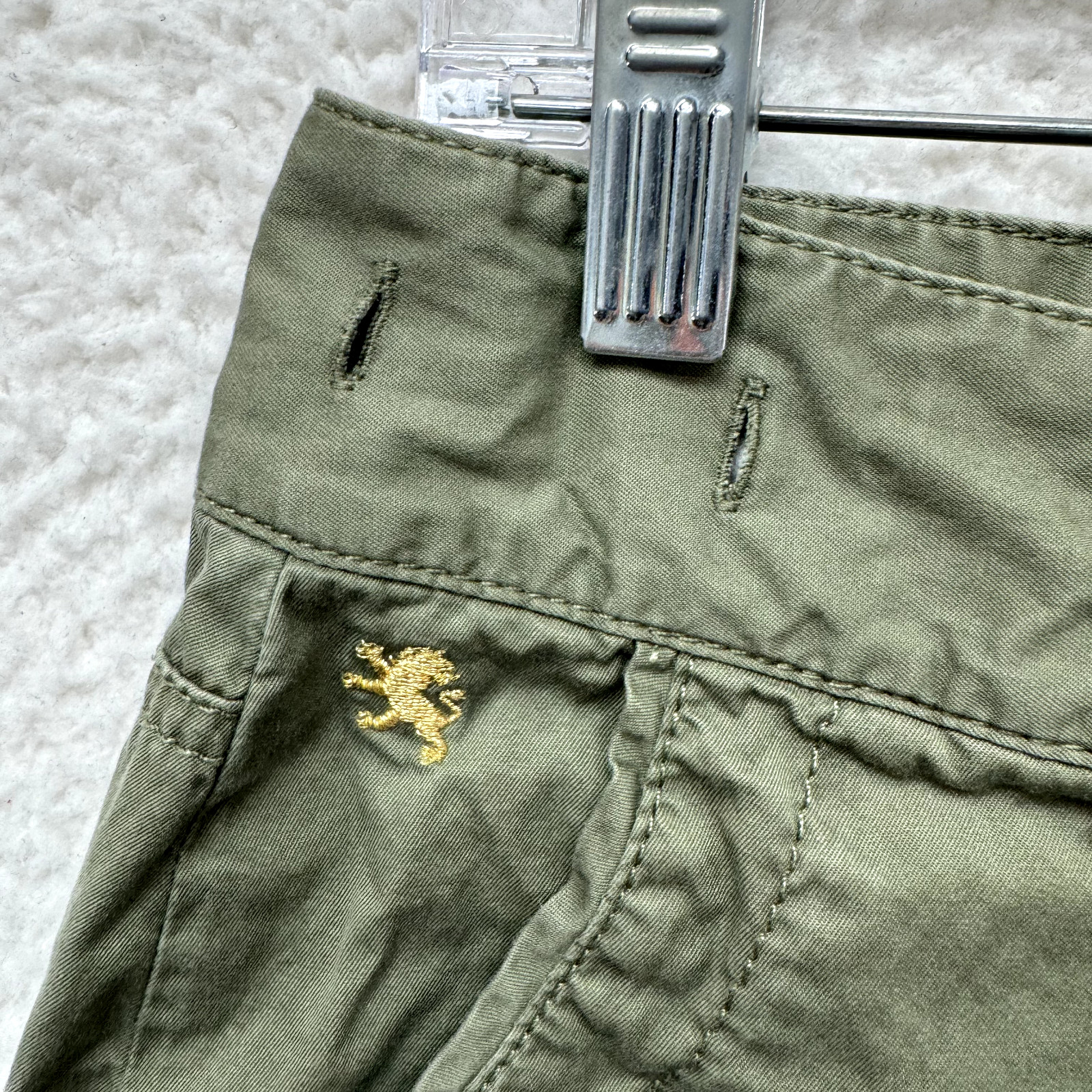 Y2K Vintage Low Rise Mini Skirt 6 8 27 28 Medium Army Green Cyber Fairy Grunge