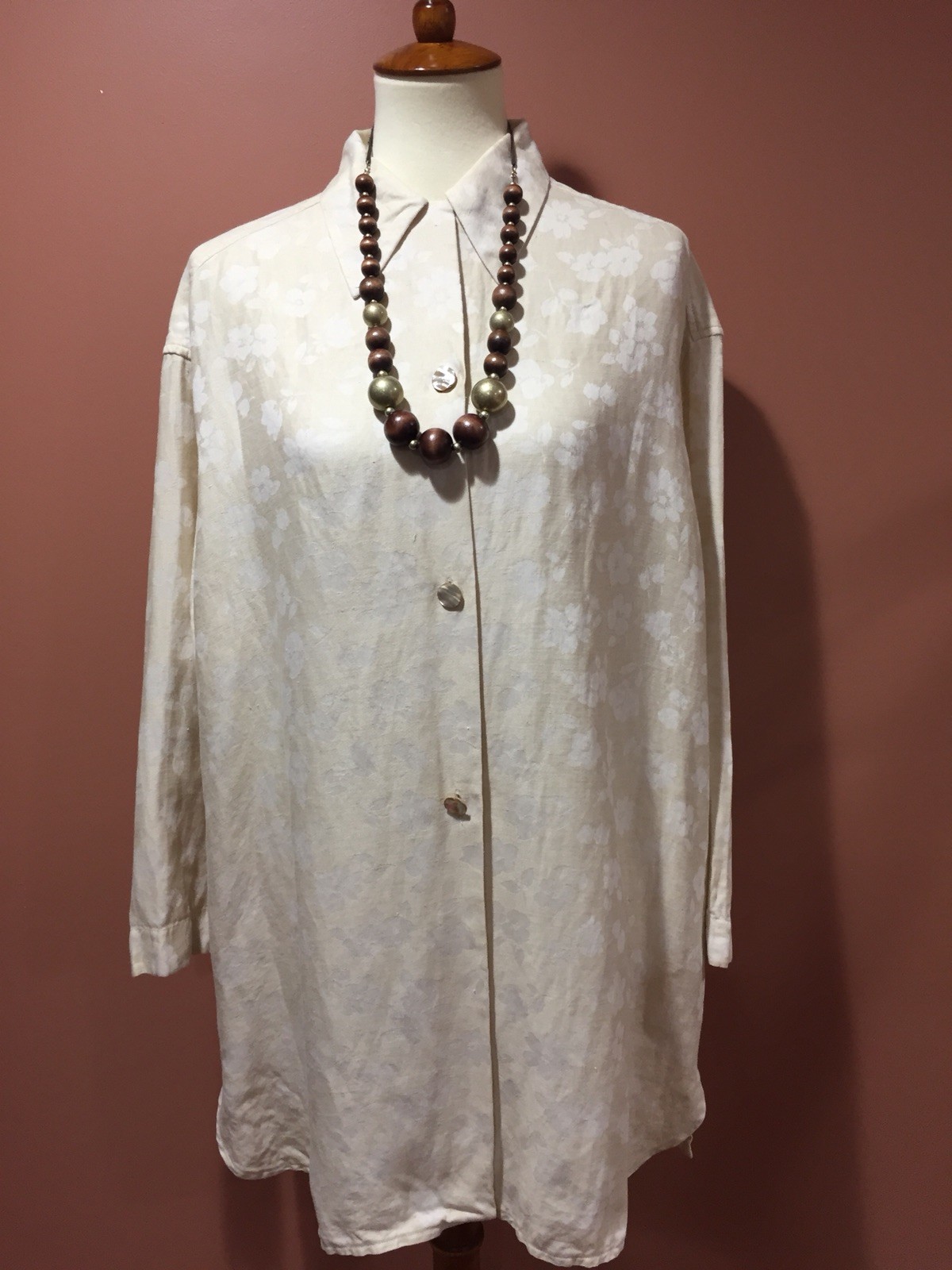 Fendi Vintage Linen Cotton Tunic Top Size 12 US