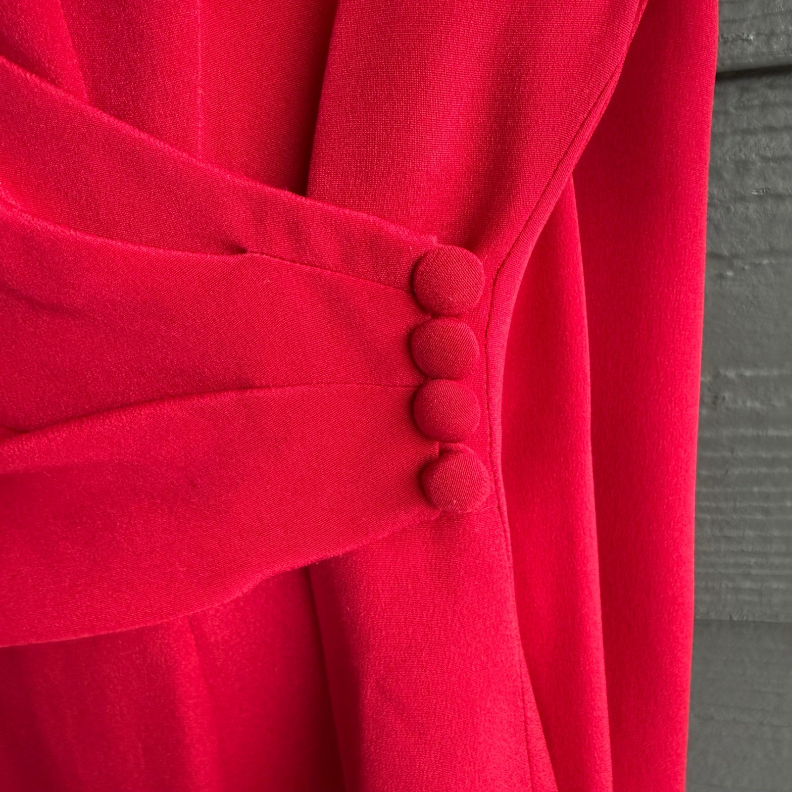 Donna Morgan Silk Wrap Midi Dress Pink Long Sleeve Cocktail Size 10