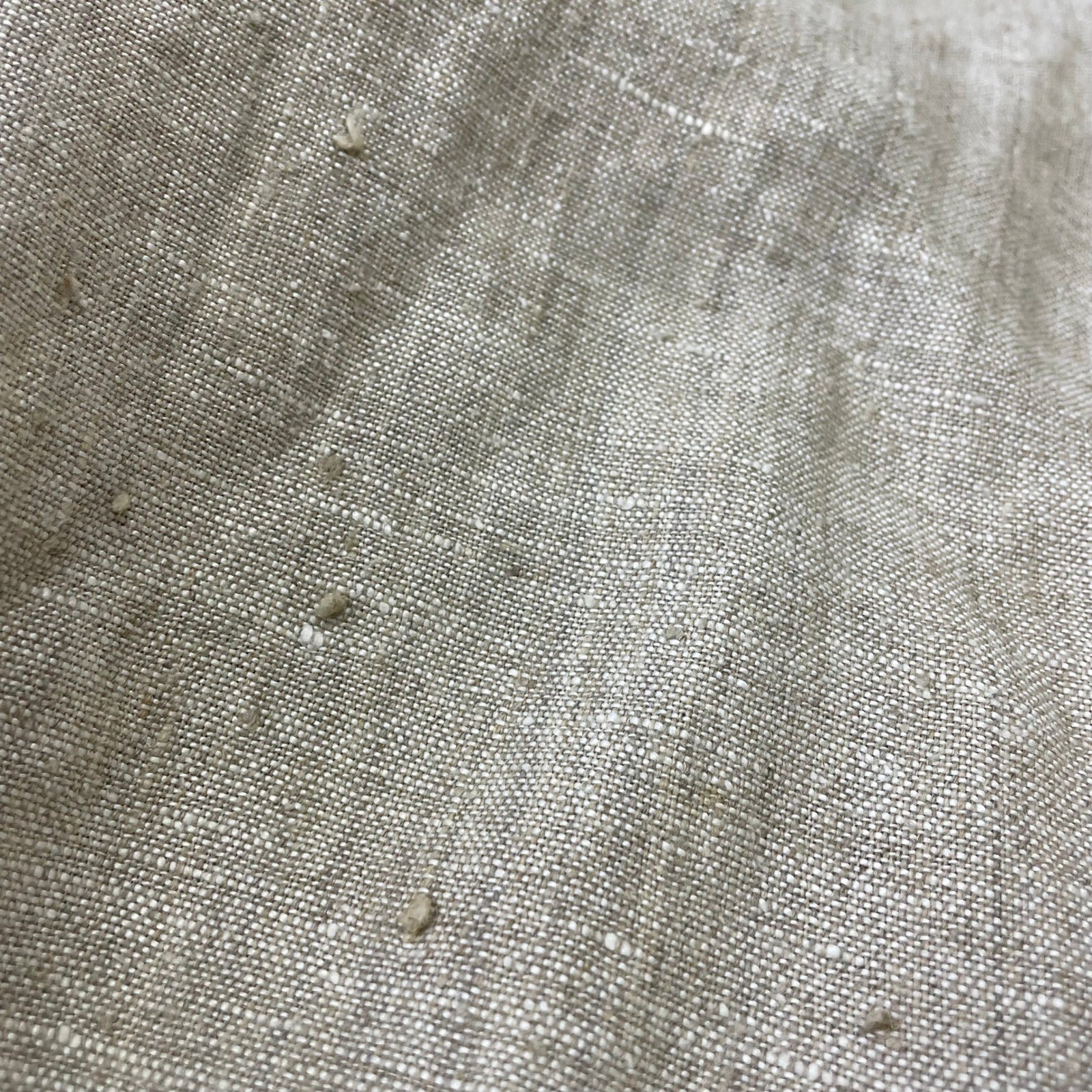 Vintage Eggplant 100% Linen Tunic Jacket XL Beige Button Down USA Lagenlook