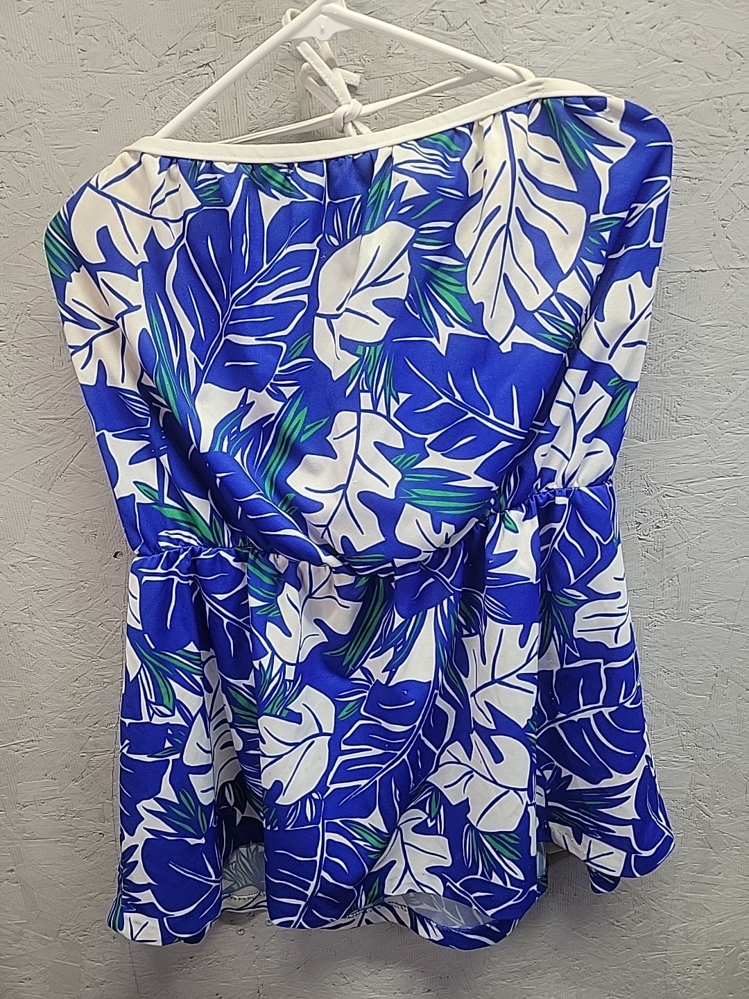 Vintage Marlyle Bathing Suit Swimwear Top Blue Floral Sz 42 22W