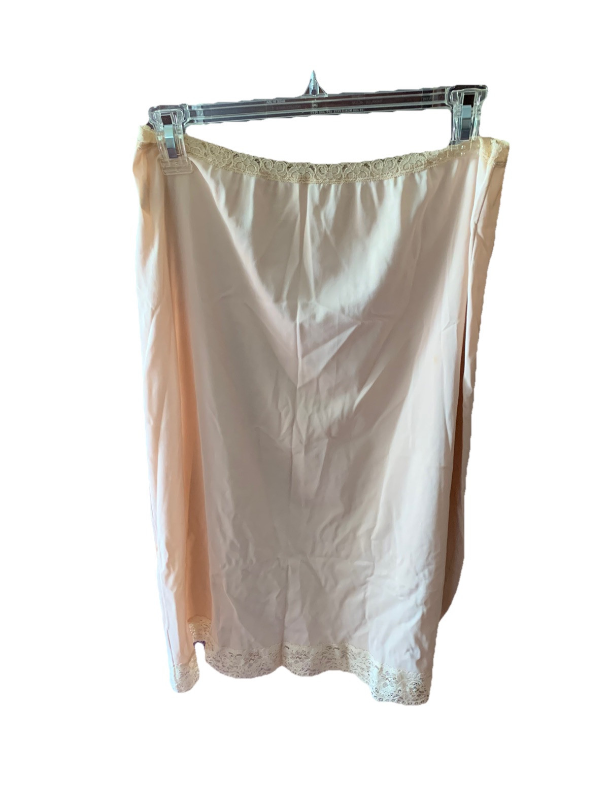 Vintage Vassarette Women’s Size L Beige Half Slip Lace Trim 28 Inches Long