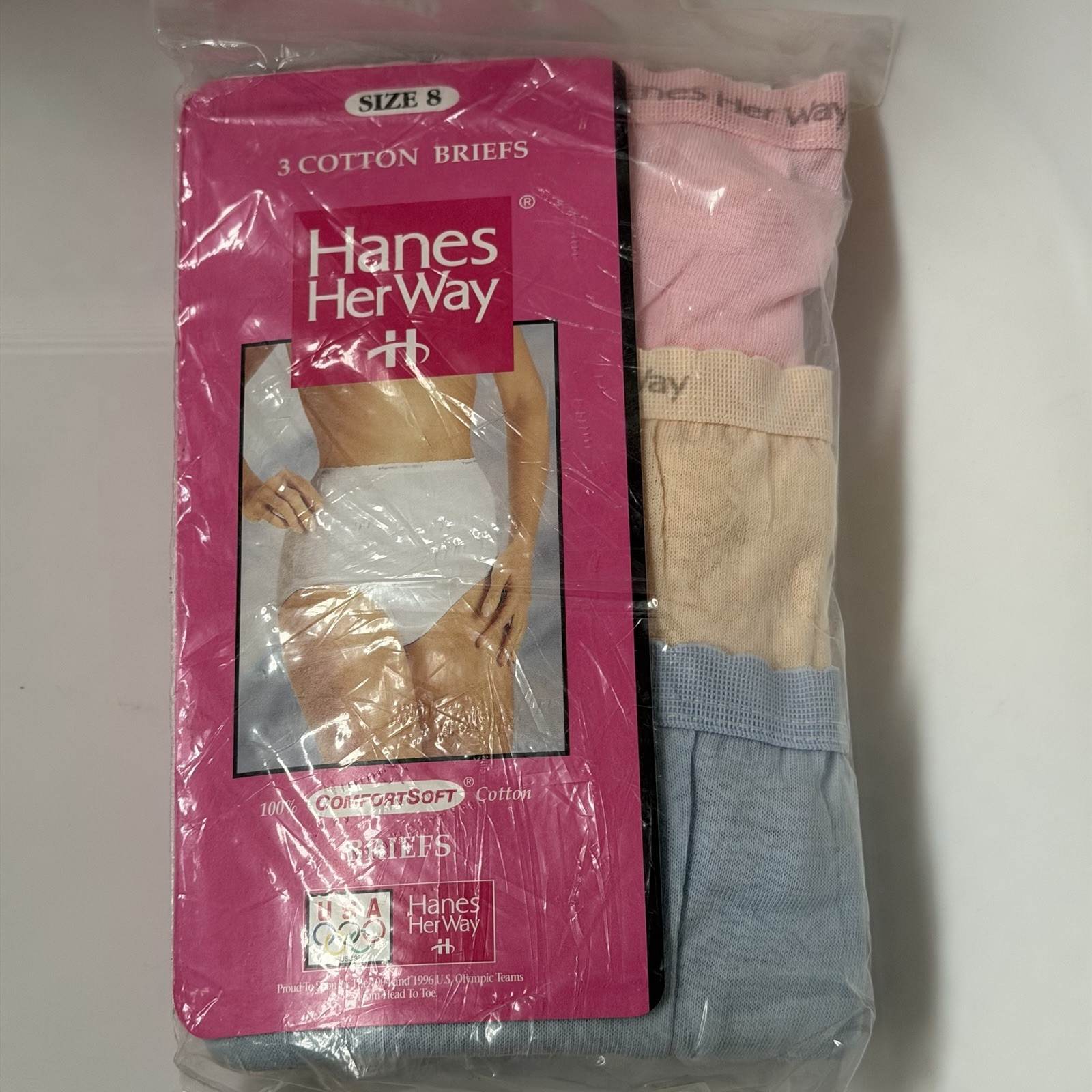 Vintage 1994 Hanes Her Way ComfortSoft 100% Cotton Briefs 3-Pk Size 8 NOS Sealed