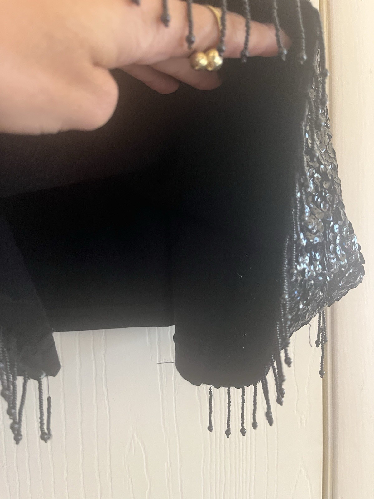 VTG 20s Beaded Sequin Tank Fringe Art Deco 70s Flapper Sleeveless Top XXL