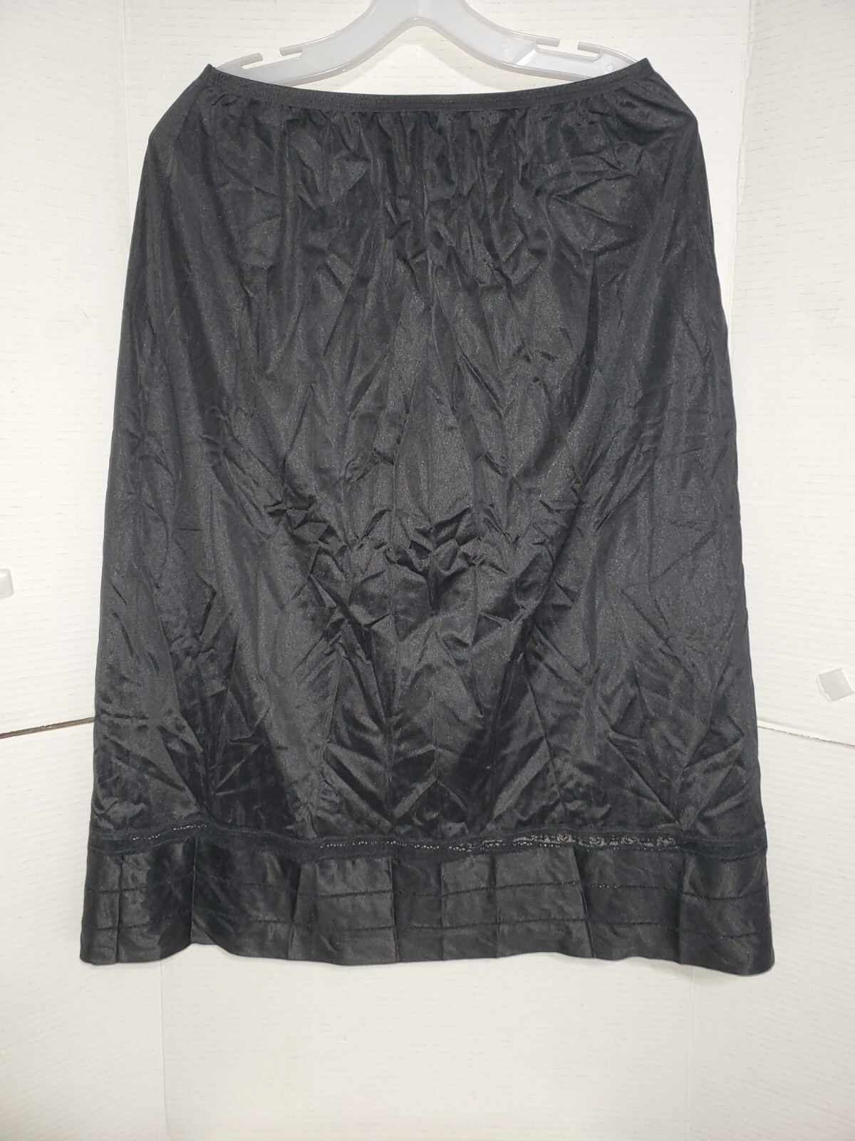 Lorraine black nylon half slip Tall 1X Tricot Lace Nylon Hem Design 30 In Long