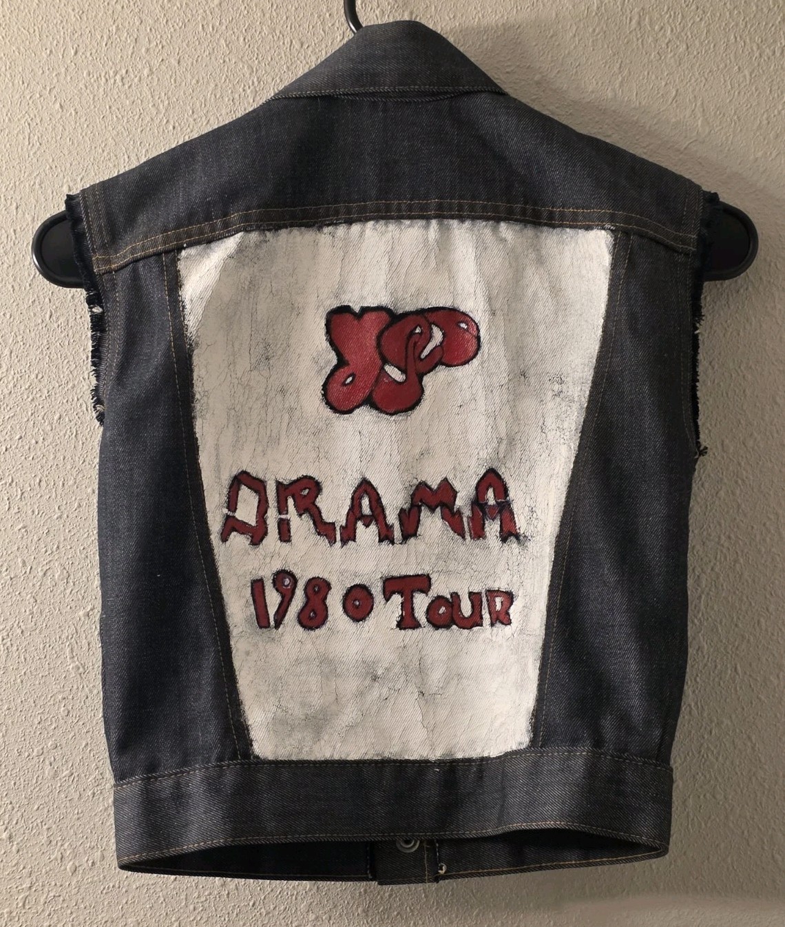 Vintage 1980s Yes Drama Tour Sleeveless Levi’s Denim Jacket Size S