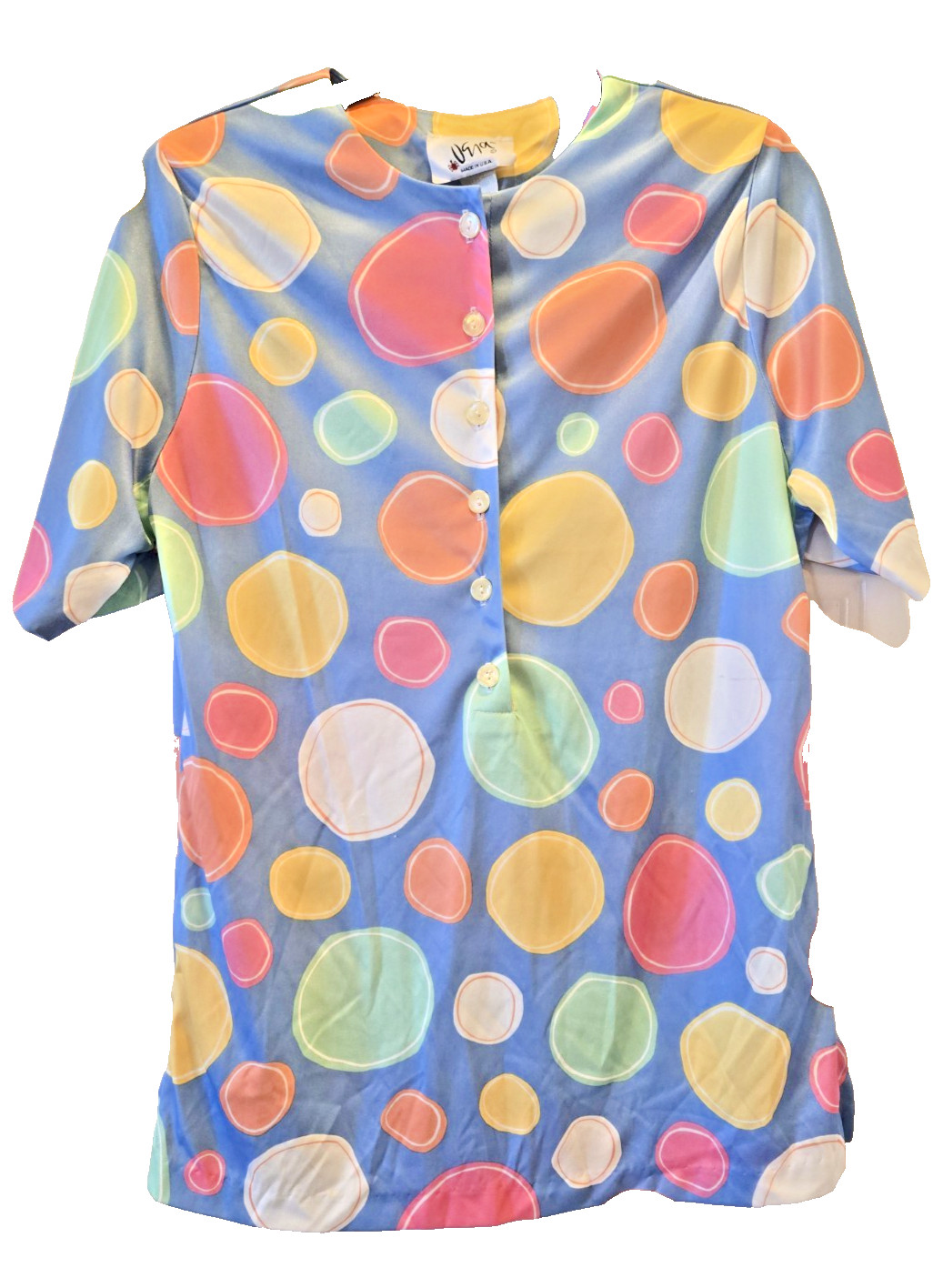 1970s VTG Vera Neumann Polyester Size 14 Ladybug Logo Tag Made in USA Mod Print