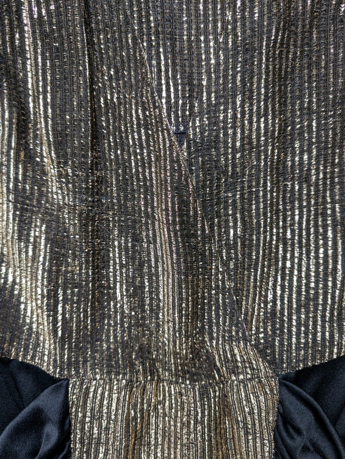 Nuance Vtg 80s Metallic Gold Dark Romantic Evening Gown Vamp Goth Midi Bodycon