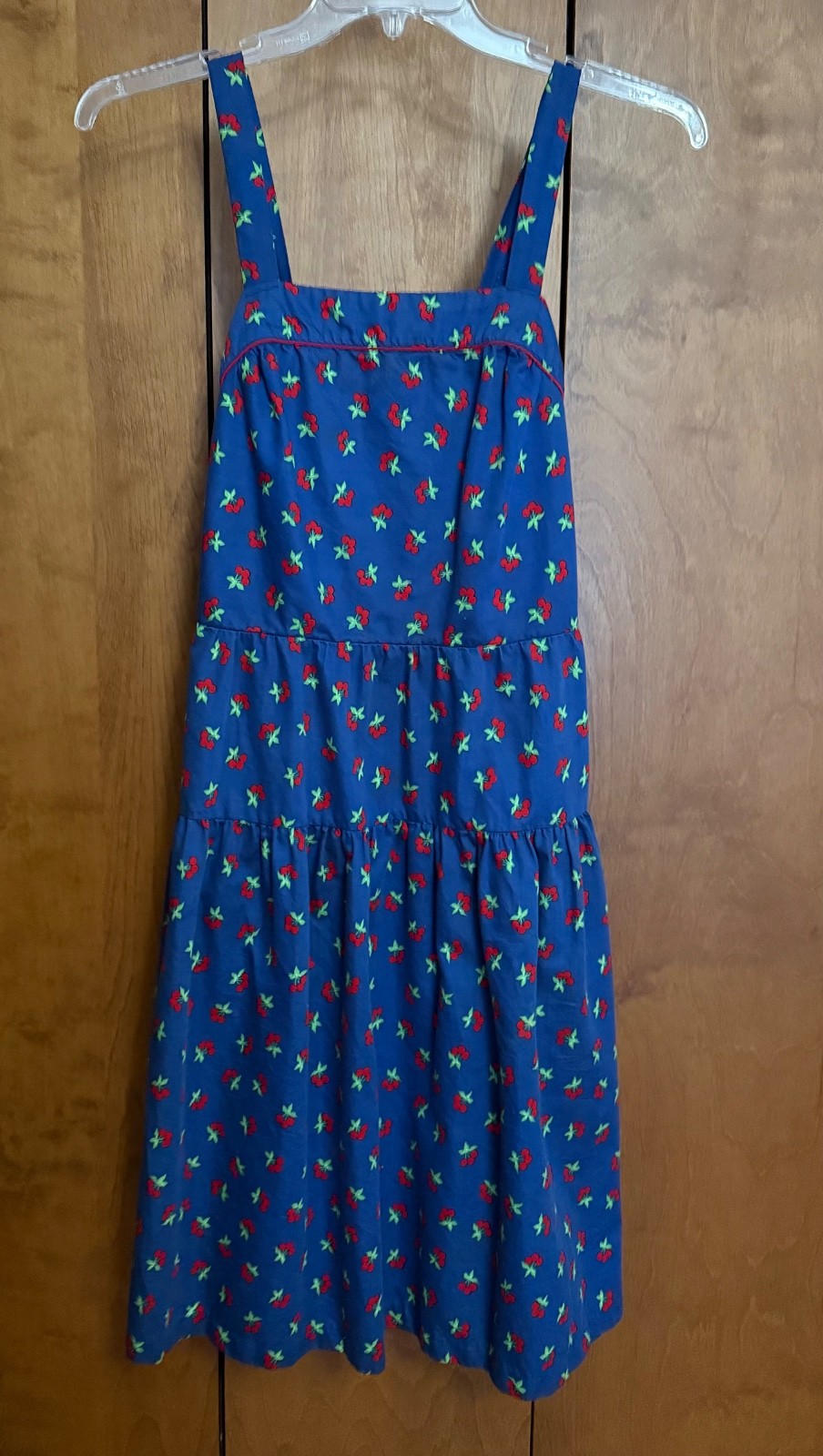 Vintage Women’s Altogether Fashions Navy Blue with Red Cherries Sundress Size 8