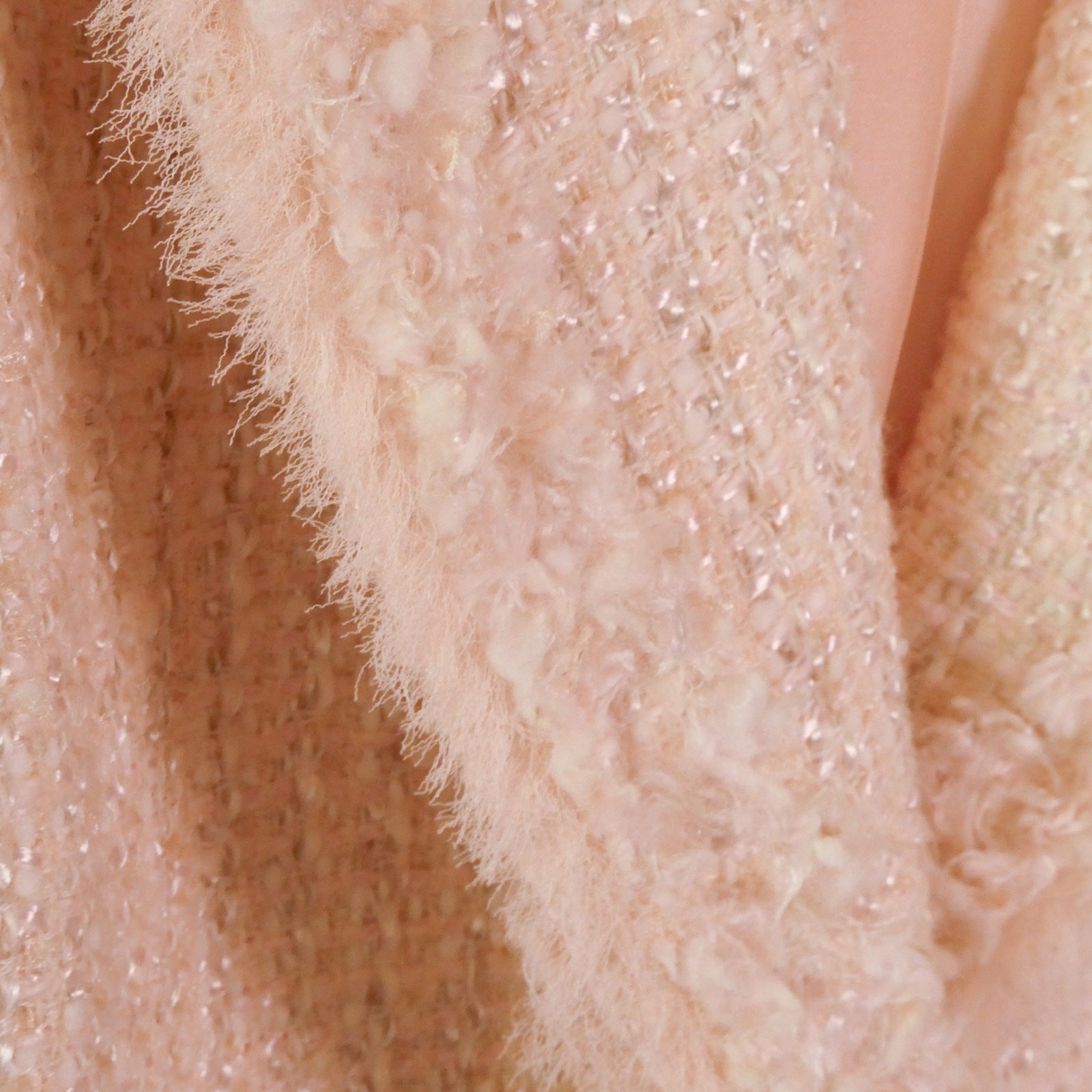 Vintage 80s Tahari Baby Pink Tweed Jacket Size 14 XL Preppy Old Money Silk Wool