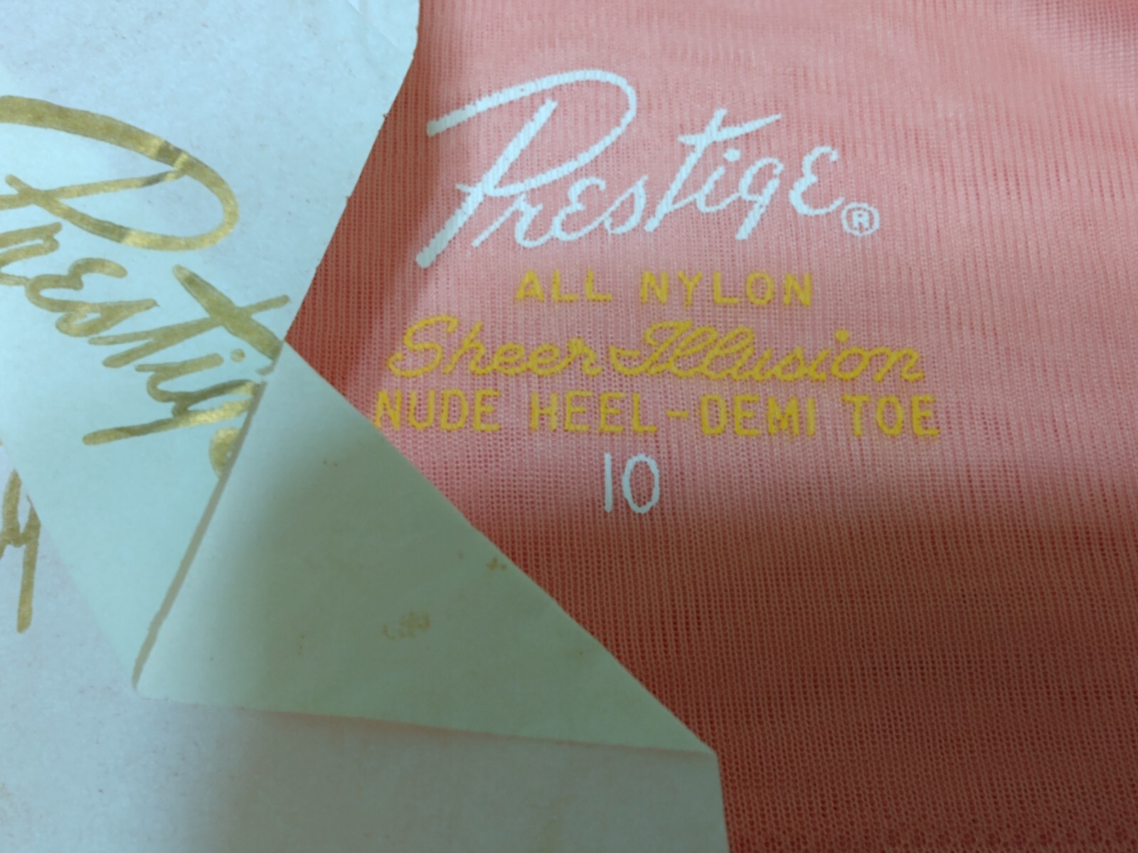 Vintage Prestige Thigh High Pantyhose Pink Illusion Sz 10 Stocking Lot of 5 Pair